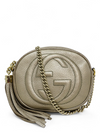 Bolso "Metallic Pebbled Calfskin Mini Soho Chain Bag"