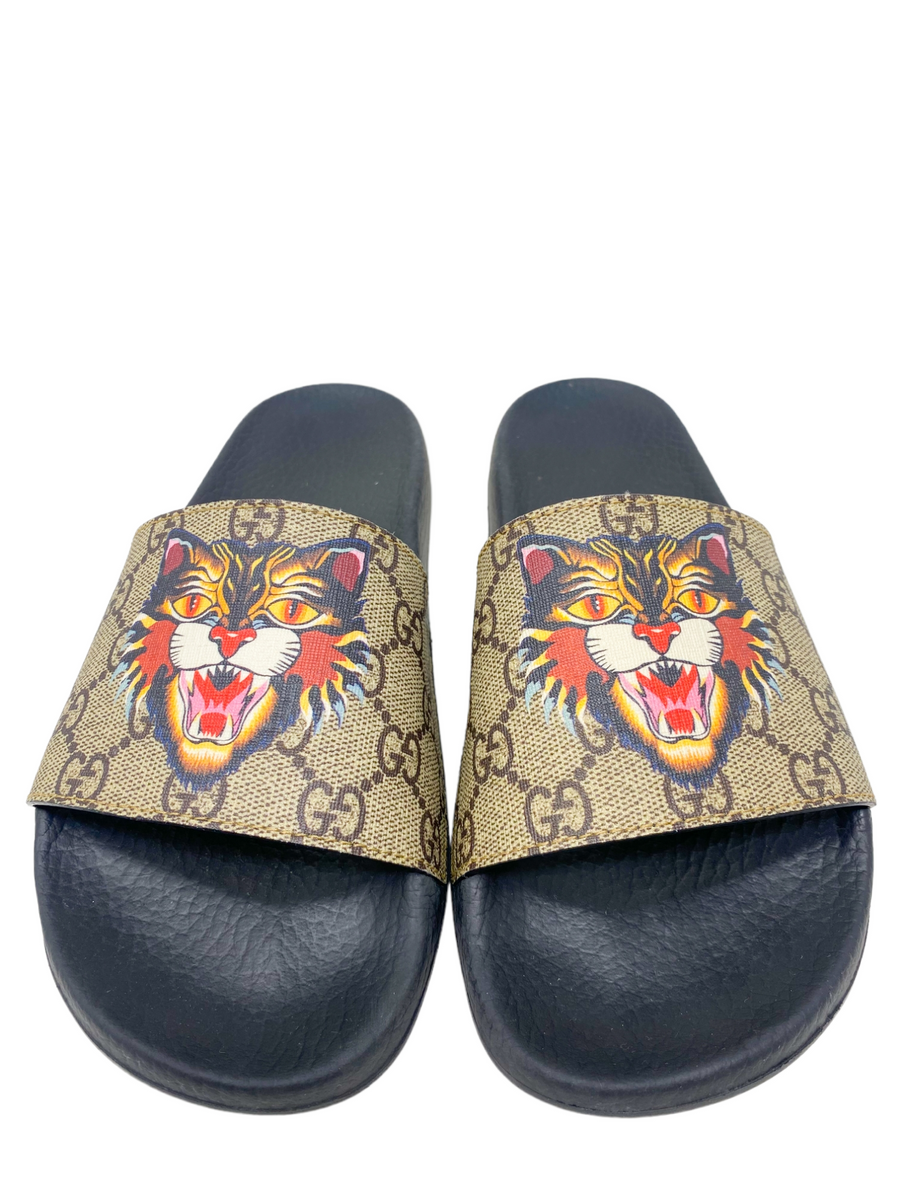 Gucci angry cat slides hotsell