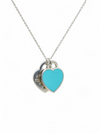 Collar "Tiffany Blue Double Heart Tag Pendant"