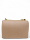 Bolso "Saffiano Soft Calfskin Metal Triangle Logo Envelope Chain Shoulder Bag"
