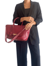 Bolso "Calfskin Rockstud Demilune Double Handle Satchel"