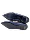 Baletas "Rockstud Pebbled Calfskin Black Ballet Flats"