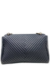 Bolso "Black Chevron Leather Bimba Flap Bag"