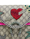 Bolso "GG Supreme Monogram Suede Pierced Heart Embroidered Medium"