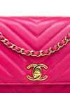 Bolso "Lambskin Chevron Quilted Trendy CC Wallet On Chain WOC"