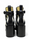 Botines "Check and Leather Heel Boots"