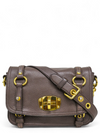 Bolso "Grey Leather East West Pattina Cervo Messenger Bag"
