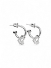 Aretes "Heart Clip Silver Tiny Hoops"