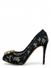Tacones "Lace Pattern Crystal Embellishments Pumps"