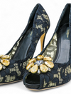 Tacones "Lace Pattern Crystal Embellishments Pumps"
