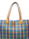 Bolso "Ella Poly Woven Nylon Tote Shoulder Bag in Tory Navy/Multi"