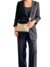 Bolso "Bandolera Flat beige y negra Crossroad"
