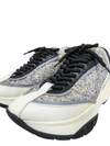 Tenis "White/Sliver Leather And Glitter Raine Low Top"
