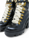 Botas "Animal Print Fur Trim Lace-Up Boots"