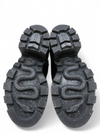 Botas "Animal Print Fur Trim Lace-Up Boots"