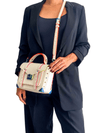 Bolso "Manhattan Medium Contrast-Trim Leather Satchel"
