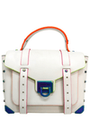 Bolso "Manhattan Medium Contrast-Trim Leather Satchel"