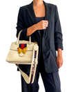Bolso "Medium Totem Web Stripped Yellow Butterfly Top Handle Bag"