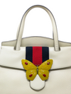 Bolso "Medium Totem Web Stripped Yellow Butterfly Top Handle Bag"