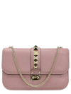 Bolso "Vitello Medium Glam Lock Rockstud Flap Poudre"