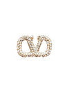 Aretes "VLogo Signature crystal-embellished stud earrings"
