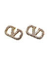 Aretes "VLogo Signature crystal-embellished stud earrings"