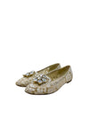 Baletas "Lace Pattern Crystal Embellishments Ballet Flats"
