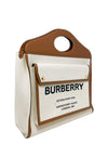 Bolso "Canvas Smooth Calfskin Two Tone Mini Pocket Bag Natural Malt Brown"