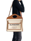 Bolso "Canvas Smooth Calfskin Two Tone Mini Pocket Bag Natural Malt Brown"