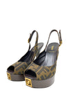 Sandalias "Tobacco Zucca Canvas Platform Slingback Sandals"