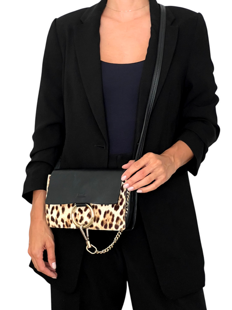 Bolso "Pony Hair Leopard Print Small Faye"