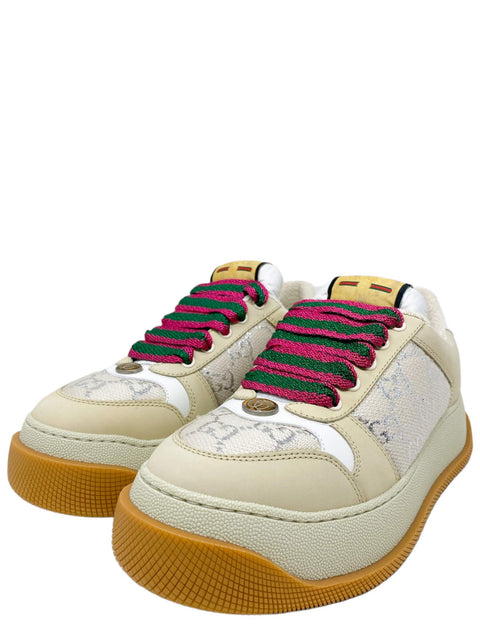 Tenis "Screener rubber, leather and metallic canvas-jacquard sneakers"