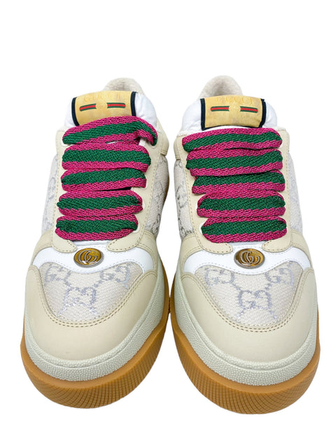 Tenis "Screener rubber, leather and metallic canvas-jacquard sneakers"