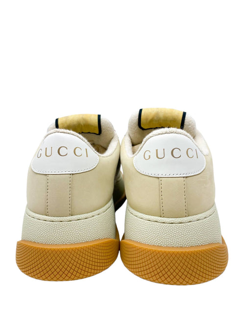 Tenis "Screener rubber, leather and metallic canvas-jacquard sneakers"