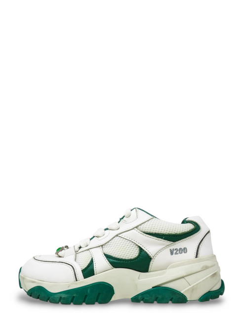 Tenis "White & Green Catfish Lo Sneakers V200"