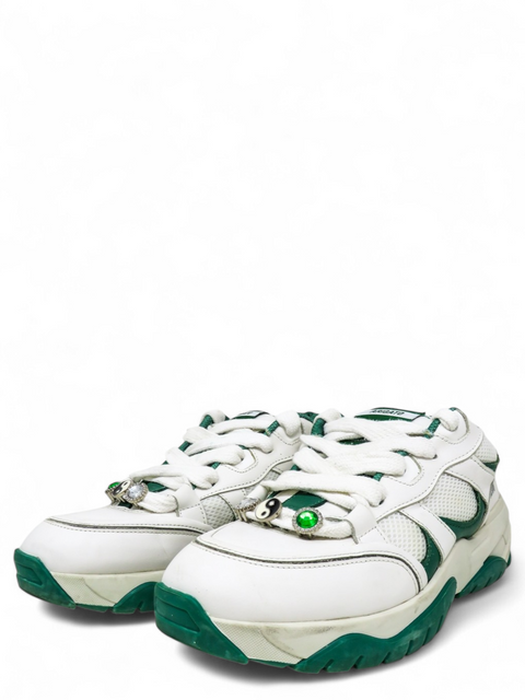 Tenis "White & Green Catfish Lo Sneakers V200"