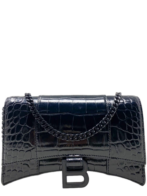 Bolso "Embossed Hourglass Wallet On Chain"