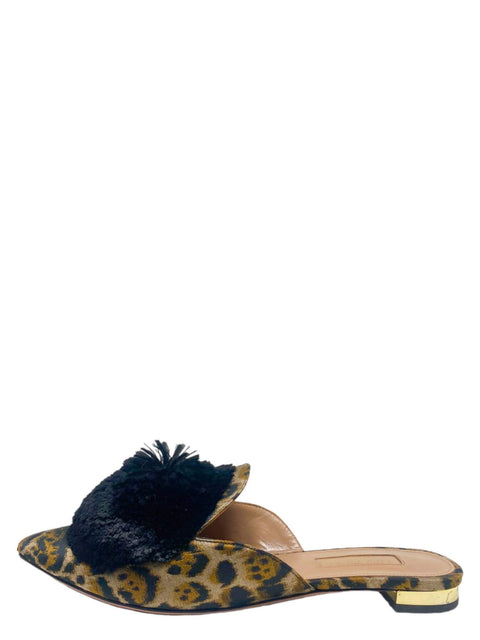 Mules "Powder Puff Flat in Jacquard Leopard"