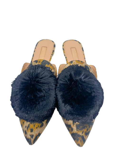 Mules "Powder Puff Flat in Jacquard Leopard"