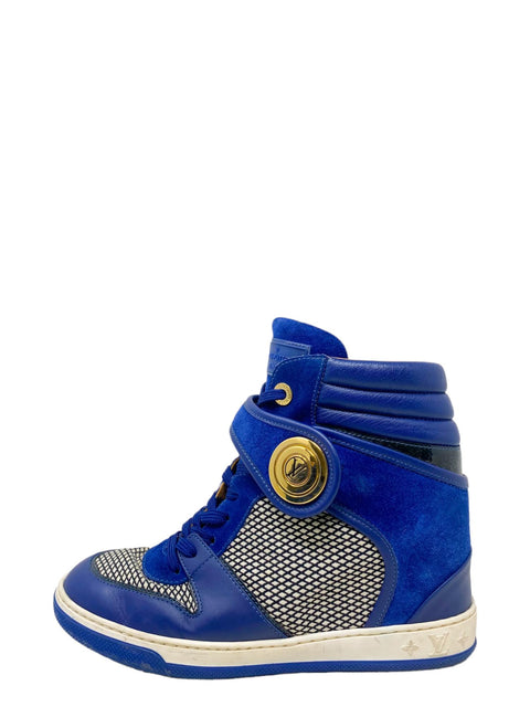 Tenis "Leather Whipstitch Trim Wedge Sneakers"