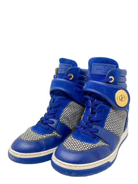 Tenis "Leather Whipstitch Trim Wedge Sneakers"