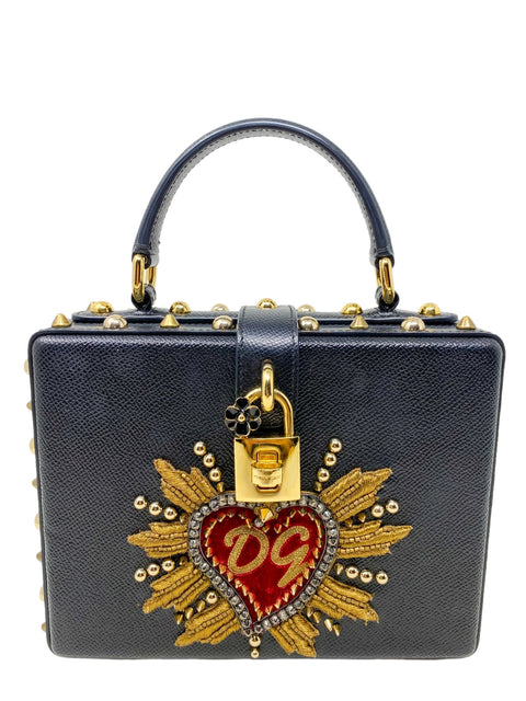Bolso "Dolce Box Bag In Dauphine Calfskin With Patch Heart"