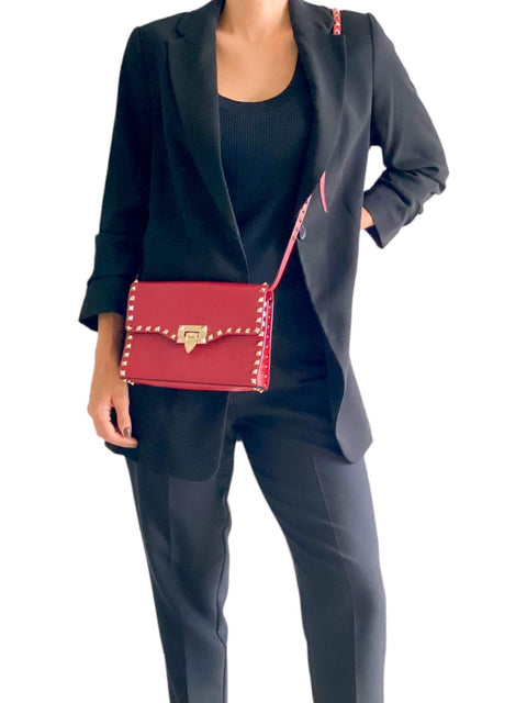 Bolso "Small Rockstud Grainy Calfskin Crossbody Bag"