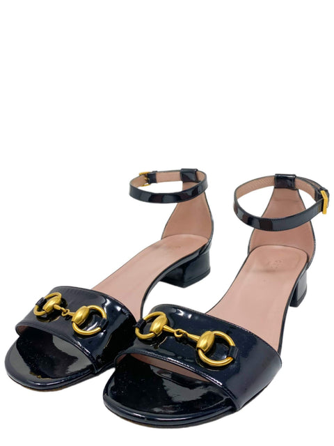 Sandalias "Horsebit Accent Patent Leather Sandals"