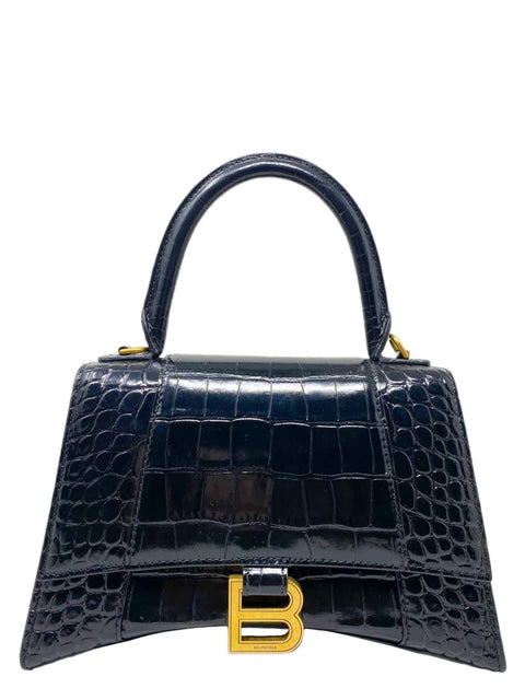Bolso "Hourglass Small Handbag Crocodile Embossed in Black"