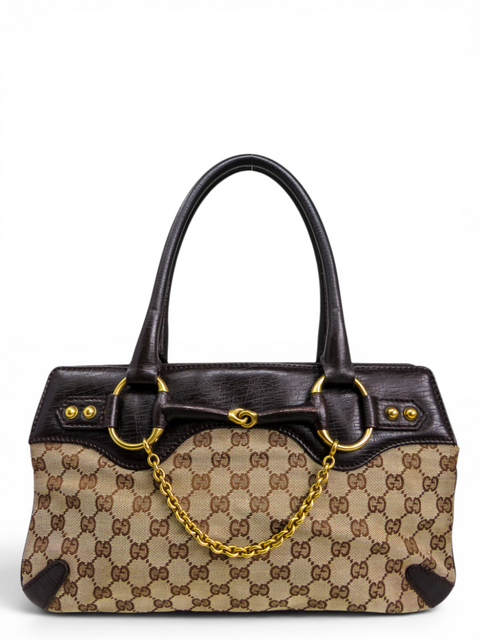 Bolso "Monogram GG Canvas Horsebit Chain Shoulder Bag"