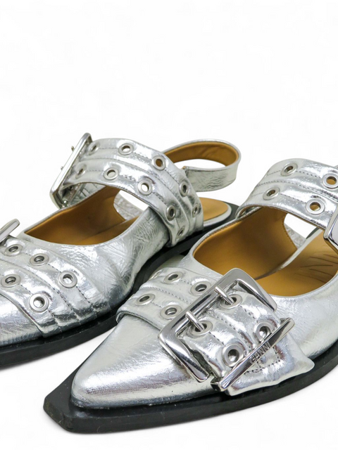 Baletas "Silver Buckle Ballerina Ballet Flats"