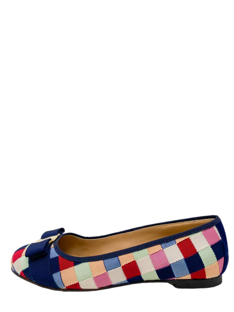 Baletas "Blue Varina Patchwork Grosgrain"