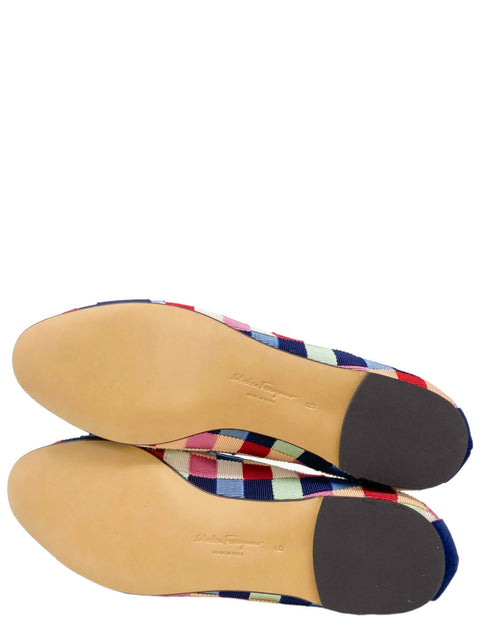 Baletas "Blue Varina Patchwork Grosgrain"