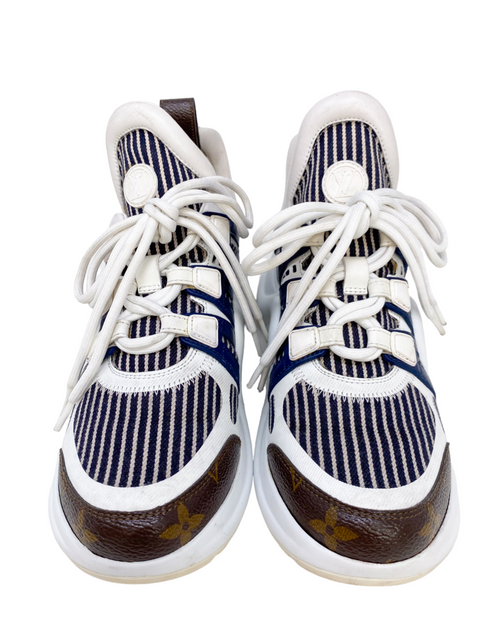 Tenis "Leather Striped Chunky Sneaker"
